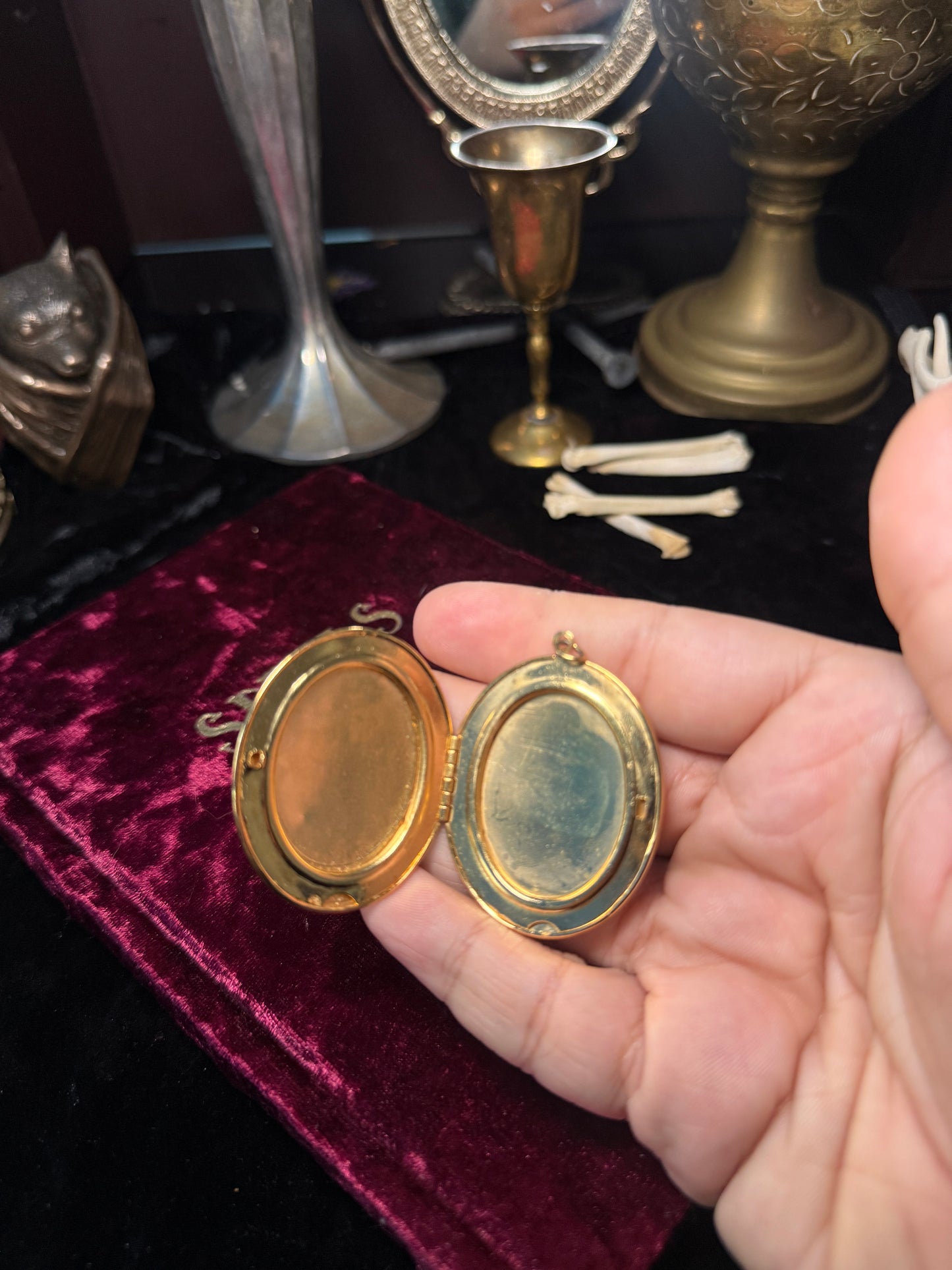 Gold Tone Locket Pendant