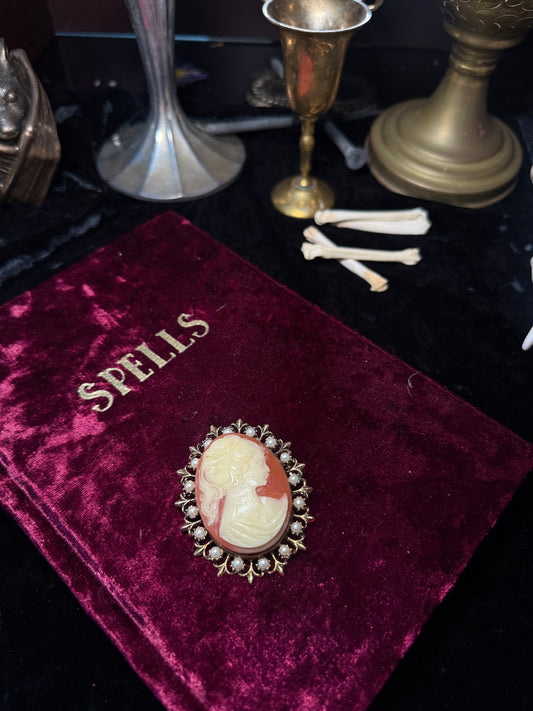 “The Lady” Ornate Cameo Brooch